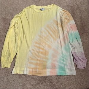 Pastel Tie-Dye Long Sleeve Tee - Yellow, Peach, Mint, Lavender